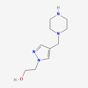 molecular formula C10H18N4O B1524057 2-[4-(piperazin-1-ylmethyl)-1H-pyrazol-1-yl]ethan-1-ol CAS No. 1334147-32-8
