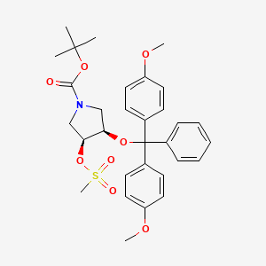 molecular formula C31H37NO8S B15240846 tert-butyl (3R,4S)-3-[bis(4-methoxyphenyl)-phenylmethoxy]-4-methylsulfonyloxypyrrolidine-1-carboxylate 