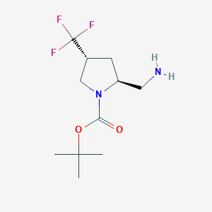 molecular formula C11H19F3N2O2 B15241003 tert-Butyl(2S,4R)-2-(aminomethyl)-4-(trifluoromethyl)pyrrolidine-1-carboxylate 