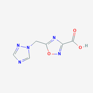 molecular formula C6H5N5O3 B15241013 5-[(1H-1,2,4-Triazol-1-yl)methyl]-1,2,4-oxadiazole-3-carboxylic acid 