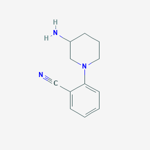 molecular formula C12H15N3 B1524108 2-(3-Aminopiperidin-1-yl)benzonitrile CAS No. 1248981-76-1