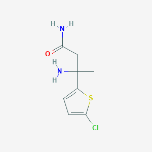 molecular formula C8H11ClN2OS B15241149 3-Amino-3-(5-chlorothiophen-2-yl)butanamide 