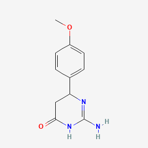 B1524127 2-Amino-6-(4-methoxyphenyl)-5,6-dihydropyrimidin-4(3H)-one CAS No. 99857-36-0