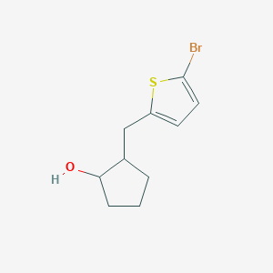molecular formula C10H13BrOS B15241277 2-[(5-Bromothiophen-2-yl)methyl]cyclopentan-1-ol 