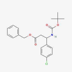 molecular formula C21H24ClNO4 B1524129 苯甲酸苄酯 3-((叔丁氧羰基)氨基)-3-(4-氯苯基)丙酸酯 CAS No. 1017789-39-7