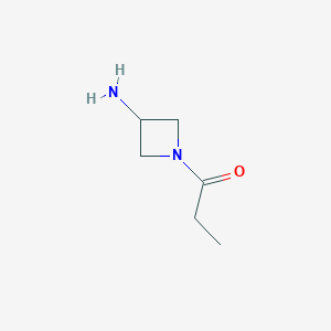 molecular formula C6H12N2O B1524138 1-(3-Aminoazetidin-1-yl)propan-1-one CAS No. 1339189-44-4