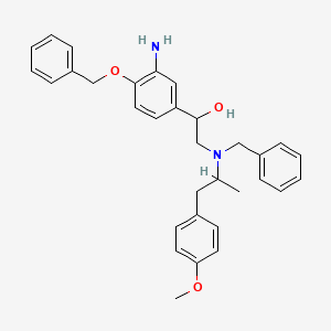 molecular formula C32H36N2O3 B1524146 1-[3-Amino-4-(benzyloxy)phenyl]-2-[benzyl(alpha-methyl-4-methoxyphenethyl)amino]ethanol CAS No. 43229-68-1