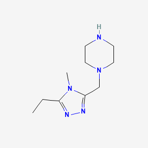 molecular formula C10H19N5 B1524151 1-[(5-ethyl-4-methyl-4H-1,2,4-triazol-3-yl)methyl]piperazine CAS No. 1354954-06-5