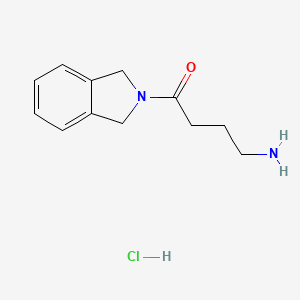 molecular formula C12H17ClN2O B1524153 4-amino-1-(2,3-dihydro-1H-isoindol-2-yl)butan-1-one hydrochloride CAS No. 1311316-46-7