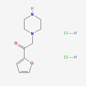 molecular formula C10H16Cl2N2O2 B1524154 1-(Furan-2-yl)-2-(piperazin-1-yl)ethan-1-one dihydrochloride CAS No. 1306604-95-4
