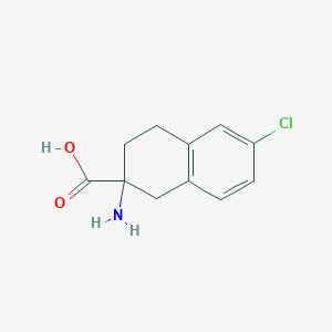 molecular formula C11H12ClNO2 B1524179 2-Amino-6-chloro-1,2,3,4-tetrahydronaphthalene-2-carboxylic acid CAS No. 74444-73-8