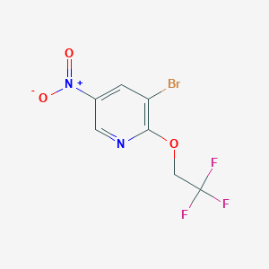 molecular formula C7H4BrF3N2O3 B1524184 3-Bromo-5-nitro-2-(2,2,2-trifluoroethoxy)pyridine CAS No. 1051372-09-8