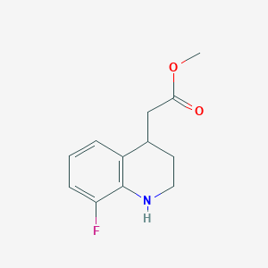 molecular formula C12H14FNO2 B15241873 Methyl 2-(8-fluoro-1,2,3,4-tetrahydroquinolin-4-yl)acetate 