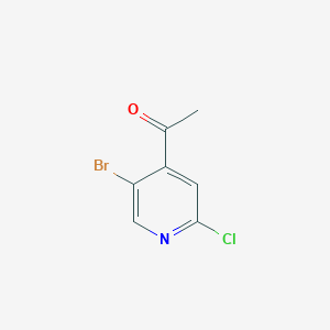 molecular formula C7H5BrClNO B1524189 1-(5-Bromo-2-chloropyridin-4-YL)ethanone CAS No. 1245915-91-6