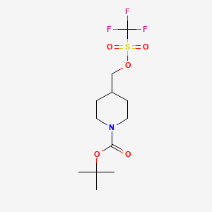 molecular formula C12H20F3NO5S B15241899 tert-Butyl 4-((((trifluoromethyl)sulfonyl)oxy)methyl)piperidine-1-carboxylate CAS No. 1420797-21-2