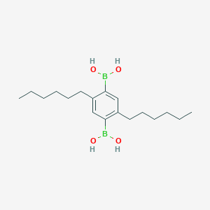 molecular formula C18H32B2O4 B152419 (4-Borono-2,5-dihexylphenyl)boronic acid CAS No. 131117-66-3