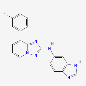molecular formula C19H13FN6 B15241921 N-(1H-Benzo[d]imidazol-5-yl)-8-(3-fluorophenyl)-[1,2,4]triazolo[1,5-a]pyridin-2-amine CAS No. 1202619-51-9