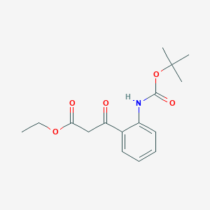 molecular formula C16H21NO5 B1524196 Ethyl 3-(2-((tert-butoxycarbonyl)amino)phenyl)-3-oxopropanoate CAS No. 1017781-46-2