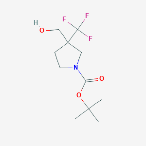 molecular formula C11H18F3NO3 B1524216 叔丁基 3-(羟甲基)-3-(三氟甲基)吡咯烷-1-羧酸酯 CAS No. 1283720-61-5