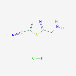 molecular formula C5H6ClN3S B1524228 盐酸 2-(氨基甲基)噻唑-5-腈 CAS No. 232612-47-4