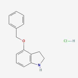 molecular formula C15H16ClNO B1524242 4-(Benzyloxy)indoline hydrochloride CAS No. 1187933-10-3