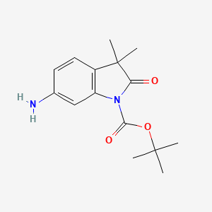 molecular formula C15H20N2O3 B1524249 1-Boc-6-Amino-3,3-dimethyl-2-oxo-2,3-dihydroindole CAS No. 1049677-44-2