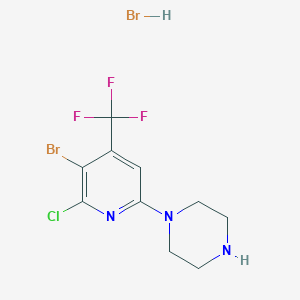 molecular formula C10H11Br2ClF3N3 B1524254 1-(5-溴-6-氯-4-(三氟甲基)吡啶-2-基)哌嗪氢溴酸盐 CAS No. 1208081-40-6