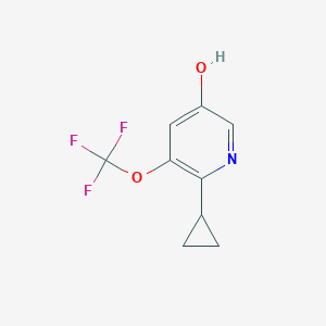 molecular formula C9H8F3NO2 B15242845 6-Cyclopropyl-5-(trifluoromethoxy)pyridin-3-OL 