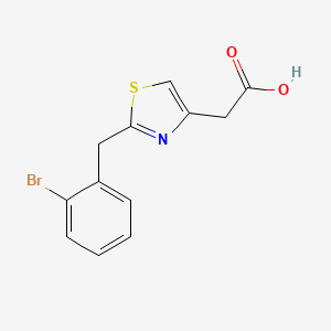 molecular formula C12H10BrNO2S B1524285 2-{2-[(2-Bromophenyl)methyl]-1,3-thiazol-4-yl}acetic acid CAS No. 1053656-88-4