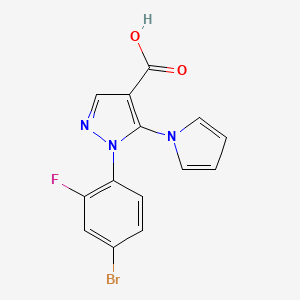 1-(4-bromo-2-fluorophenyl)-5-(1H-pyrrol-1-yl)-1H-pyrazole-4-carboxylic acid