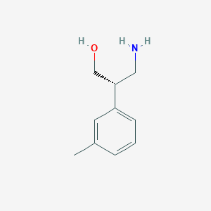 molecular formula C10H15NO B15243052 (S)-3-Amino-2-(m-tolyl)propan-1-ol 