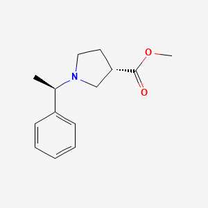 molecular formula C14H19NO2 B15243138 (S)-Methyl 1-((R)-1-phenylethyl)pyrrolidine-3-carboxylate 
