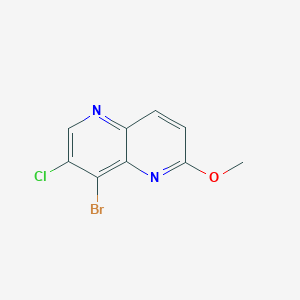 molecular formula C9H6BrClN2O B1524321 8-Bromo-7-chloro-2-methoxy-1,5-naphthyridine CAS No. 915976-85-1