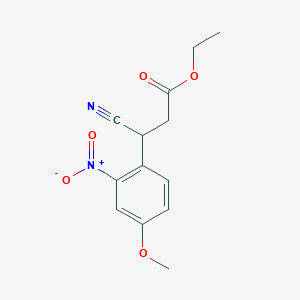 molecular formula C13H14N2O5 B15243242 Ethyl 3-cyano-3-(4-methoxy-2-nitrophenyl)propanoate 