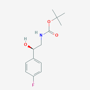 molecular formula C13H18FNO3 B1524326 tert-butyl N-[(2R)-2-(4-fluorophenyl)-2-hydroxyethyl]carbamate CAS No. 1311320-28-1