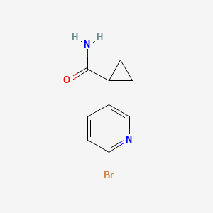 molecular formula C9H9BrN2O B15243374 1-(6-Bromopyridin-3-YL)cyclopropanecarboxamide 