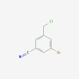 molecular formula C8H5BrClN B15243383 3-Bromo-5-(chloromethyl)benzonitrile CAS No. 1261775-65-8