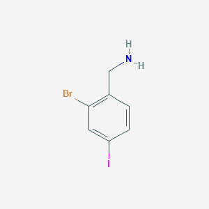 molecular formula C7H7BrIN B15243402 (2-Bromo-4-iodophenyl)methanamine 