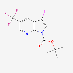 molecular formula C13H12F3IN2O2 B1524343 tert-butyl 3-iodo-5-(trifluoromethyl)-1H-pyrrolo[2,3-b]pyridine-1-carboxylate CAS No. 1228183-72-9