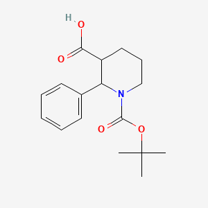 molecular formula C17H23NO4 B1524350 1-(tert-Butoxycarbonyl)-2-phenylpiperidine-3-carboxylic acid CAS No. 885275-18-3