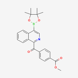 molecular formula C24H24BNO5 B15243503 Methyl 4-(4-(4,4,5,5-tetramethyl-1,3,2-dioxaborolan-2-YL)isoquinoline-1-carbonyl)benzoate 