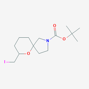molecular formula C14H24INO3 B15243555 tert-Butyl 7-(iodomethyl)-6-oxa-2-azaspiro[4.5]decane-2-carboxylate 