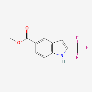 molecular formula C11H8F3NO2 B15243597 Methyl 2-(trifluoromethyl)-1H-indole-5-carboxylate 
