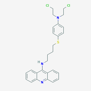molecular formula C27H29Cl2N3S B152436 N-(4-((4-(Bis(2-chloroethyl)amino)phenyl)thio)butyl)-9-acridinamine CAS No. 130031-50-4