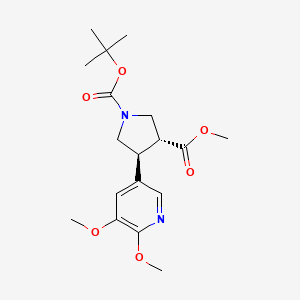 molecular formula C18H26N2O6 B15243677 trans-1-tert-Butyl 3-methyl 4-(5,6-dimethoxypyridin-3-yl)pyrrolidine-1,3-dicarboxylate 