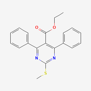 molecular formula C20H18N2O2S B15243705 Ethyl 2-(methylthio)-4,6-diphenylpyrimidine-5-carboxylate 