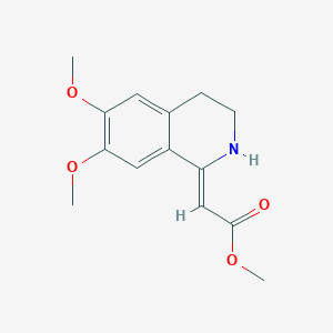 molecular formula C14H17NO4 B15243788 Methyl (2Z)-(6,7-dimethoxy-3,4-dihydroisoquinolin-1(2H)-ylidene)acetate CAS No. 79641-44-4