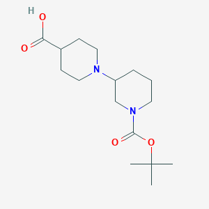 molecular formula C16H28N2O4 B1524382 1'-(tert-Butoxycarbonyl)-1,3'-bipiperidine-4-carboxylic acid CAS No. 1216759-08-8