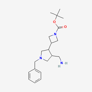 molecular formula C20H31N3O2 B15243823 Tert-butyl 3-(4-(aminomethyl)-1-benzylpyrrolidin-3-yl)azetidine-1-carboxylate 