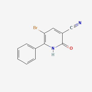 molecular formula C12H7BrN2O B1524386 5-Bromo-2-oxo-6-phenyl-1,2-dihydro-3-pyridinecarbonitrile CAS No. 1228182-71-5